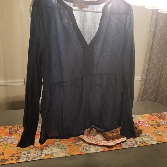 Women's Loft Jean colored shirt. - Picture 2 of 3